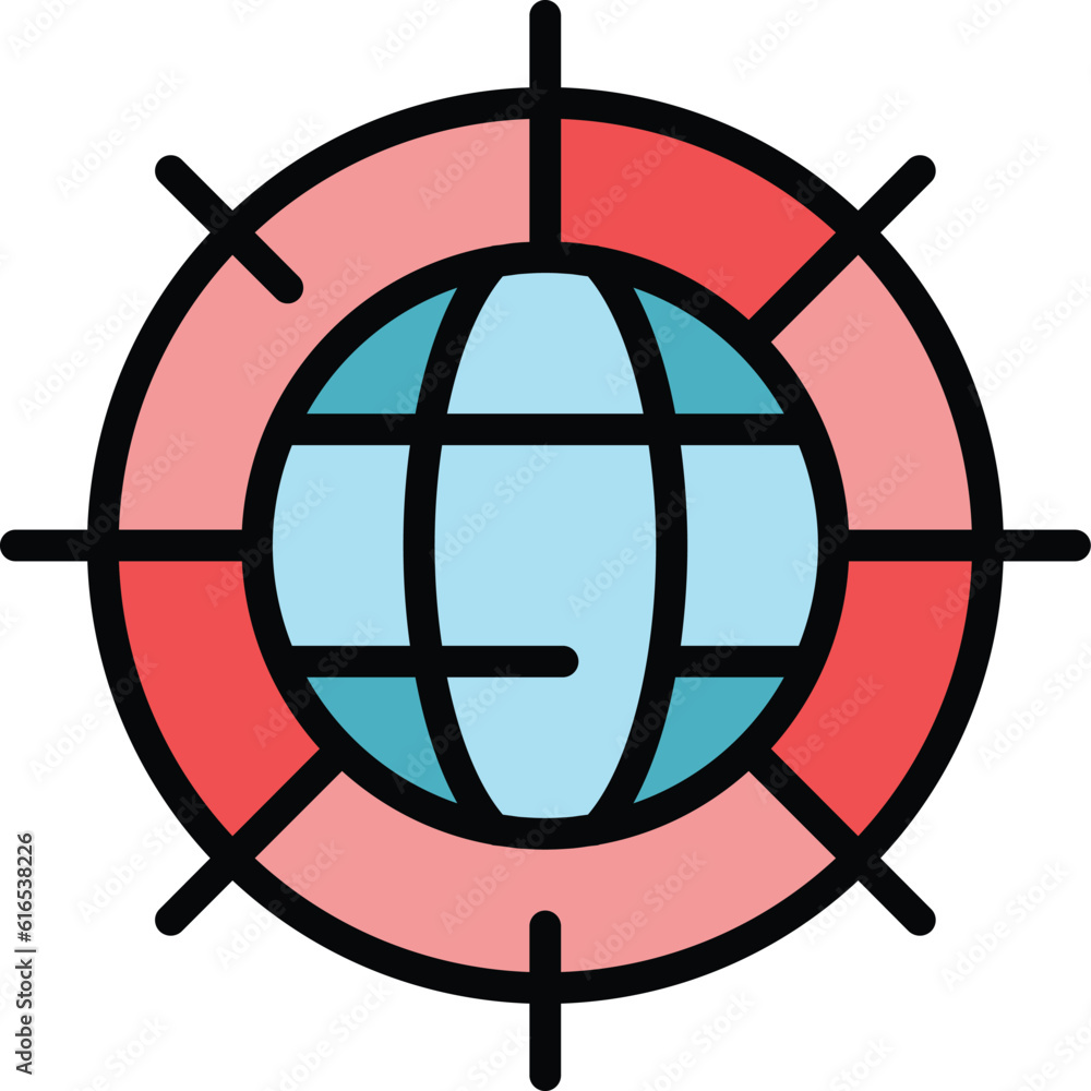 Poster global internet icon. outline global internet vector icon for web design isolated on white backgroun