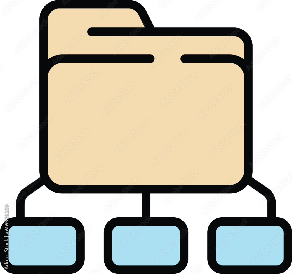 Poster folder network internet icon. outline folder network internet vector icon for web design isolated on
