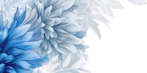 Beautiful abstract blue pencil drawing floral design background. beautiful Generative AI AIG32