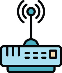 Wifi router internet icon. Outline Wifi router internet vector icon for web design isolated on white background color flat
