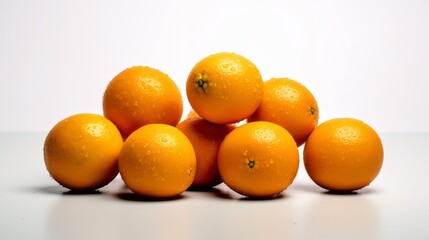 fresh oranges against a white background - food photography