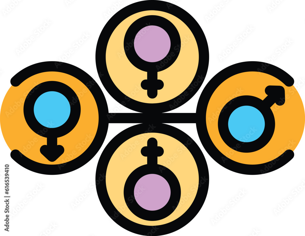 Poster gender identity all icon. outline gender identity all vector icon for web design isolated on white b