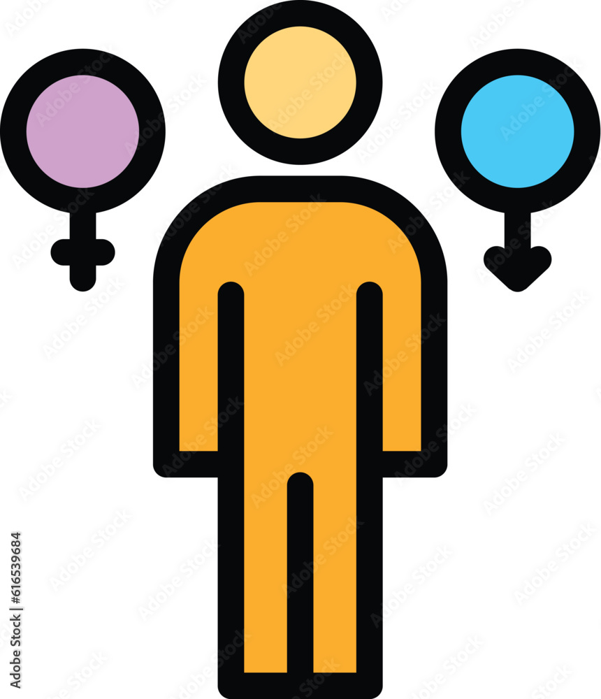 Poster gender identity relation icon. outline gender identity relation vector icon for web design isolated 