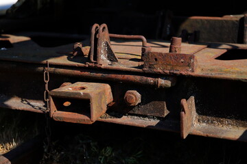 Iron rusty part of a railway wagon