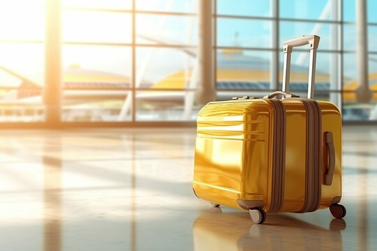 Image of baggage at the airport terminal, Generative ai
