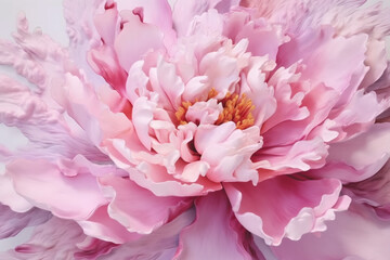 A close up acrylic painting pink peony clair colors, abstract colors, liguid acrylic. AI Generative