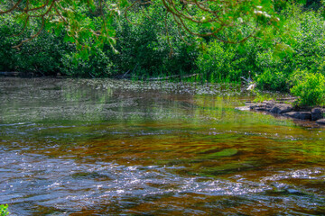 Beautiful  and wild river in the province of Quebec, Canada