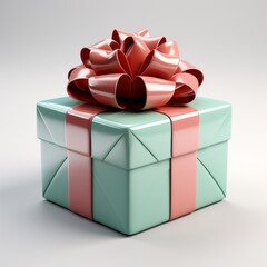 A 3d gift with plain background. Generative AI. 