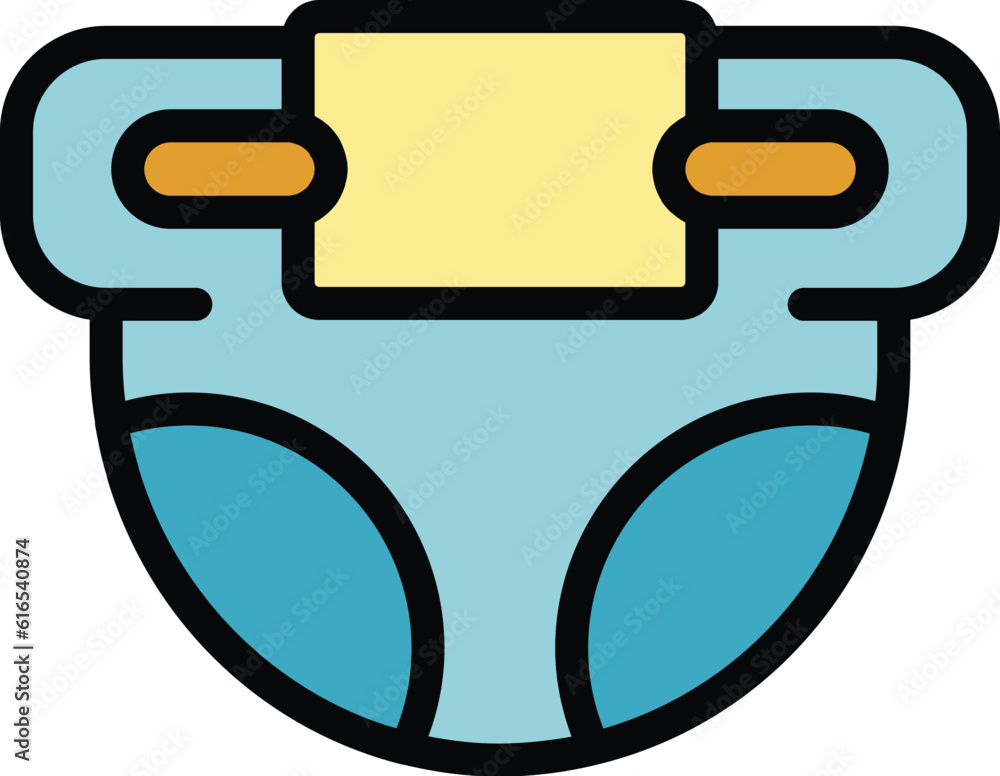 Aufkleber diaper icon. outline diaper vector icon for web design isolated on white background color flat