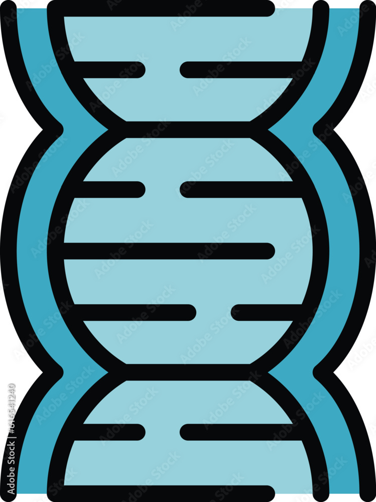 Poster dna icon. outline dna vector icon for web design isolated on white background color flat