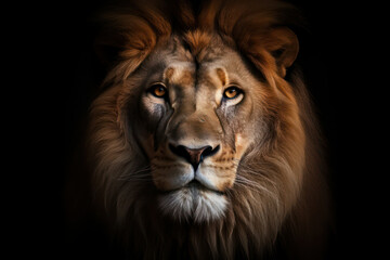 A powerful close-up of a majestic lion, capturing the intensity and beauty of this iconic big cat in high-definition 8k brilliance