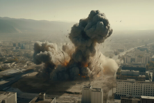 A hyperrealistic portrayal of an asteroid impact site, with debris and dust cloud engulfing the landscape, illustrating the aftermath of a cataclysmic event, in hyperrealistic 8k detail