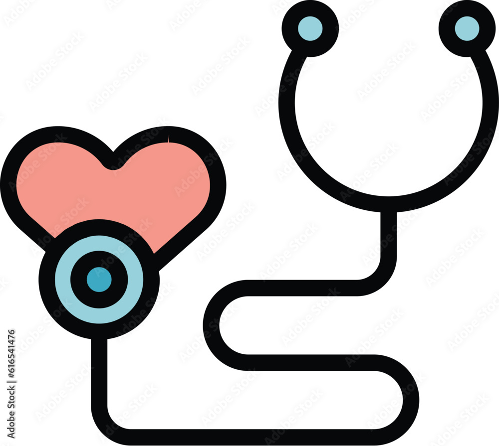 Poster stethoscope icon. outline stethoscope vector icon for web design isolated on white background color 
