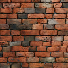 Texture of Red Brick from the wall, red brick on the wall. Generative Ai, Ai.