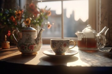 morning tea at home. Generated by Ai.