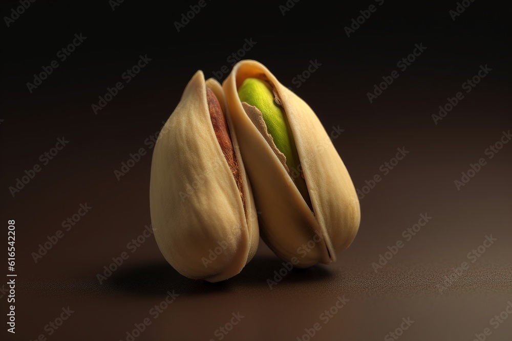 Poster pistachios are on the table. generated by ai.