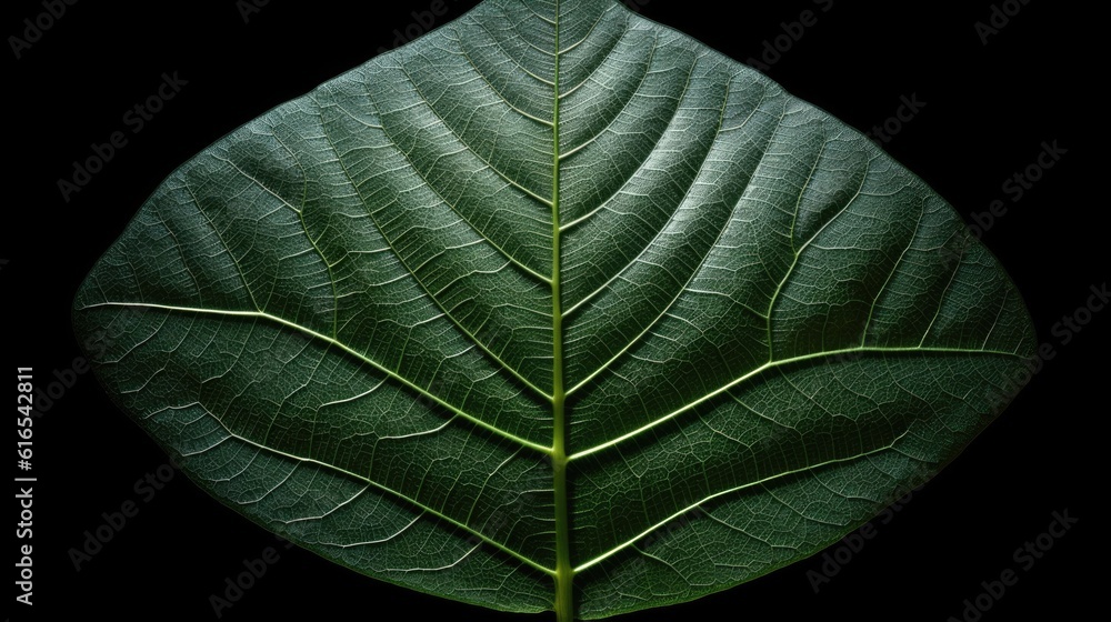 Poster transparent skeleton leaf with beautiful texture on a green. beautiful generative ai aig32
