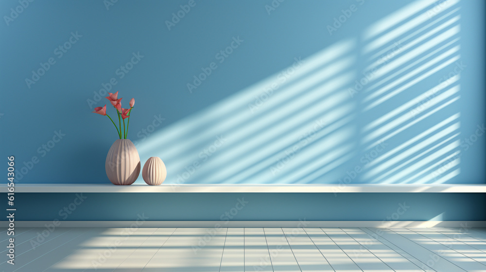 Poster minimalistic abstract background showcasing the play of light and shadow from a window, evoking a se