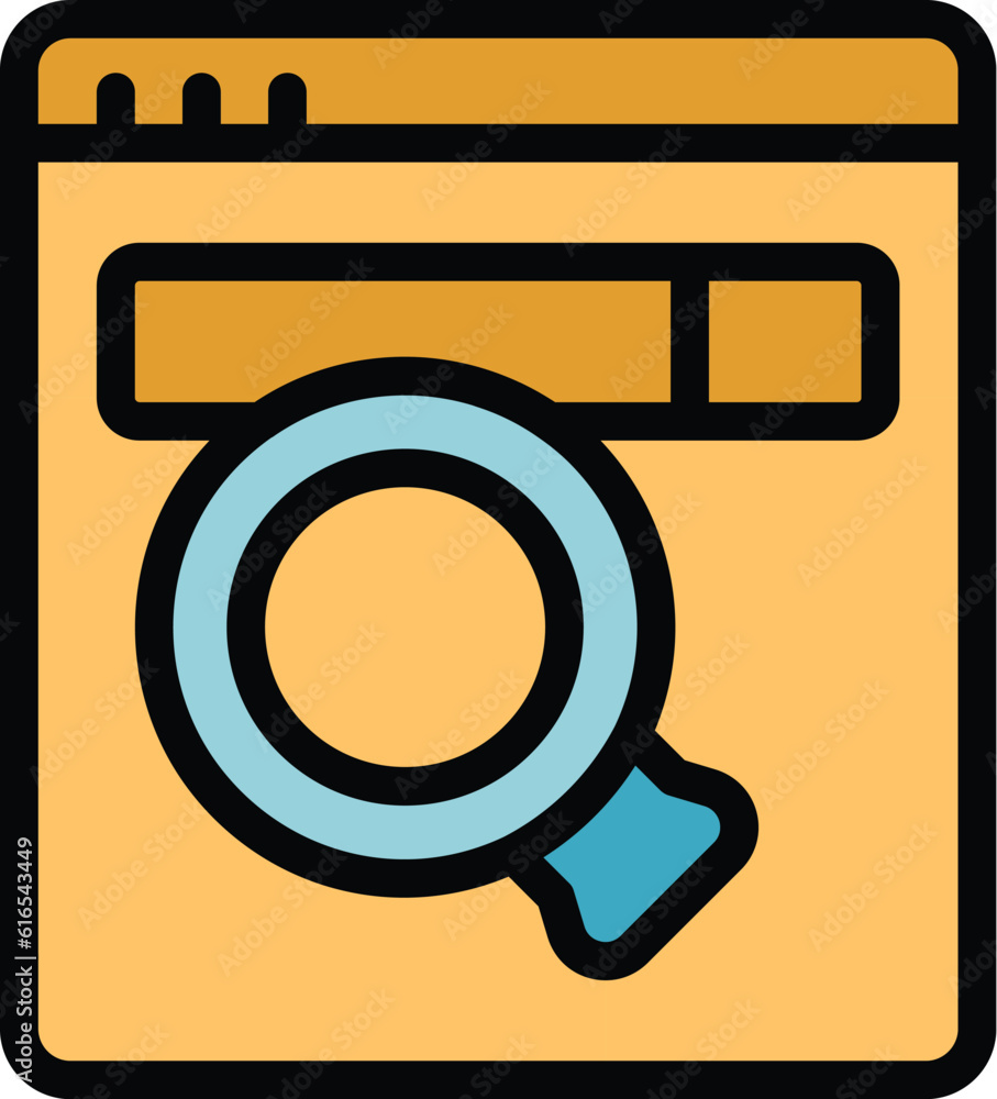 Poster web search engine icon. outline web search engine vector icon for web design isolated on white backg