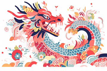 Chinese dragon abstract illustration. Chinese year of the dragon