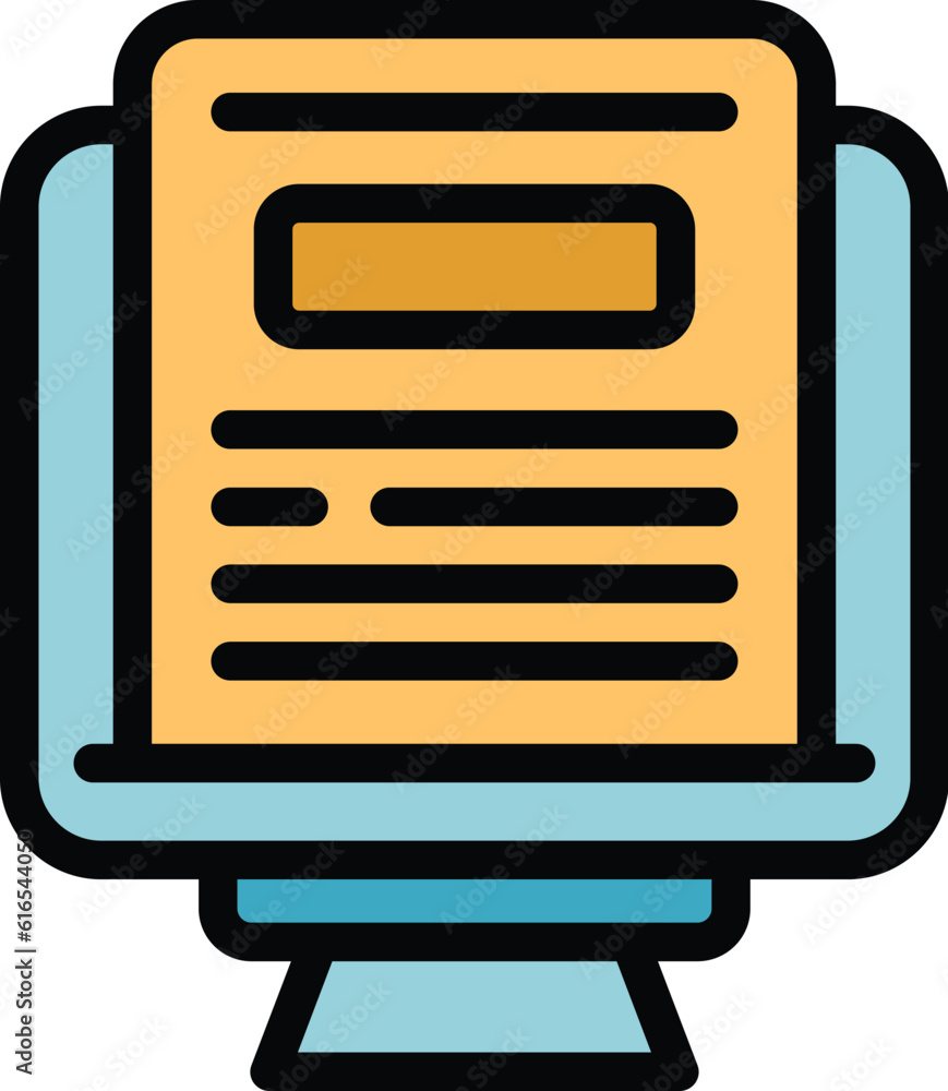 Poster document search engine icon. outline document search engine vector icon for web design isolated on w