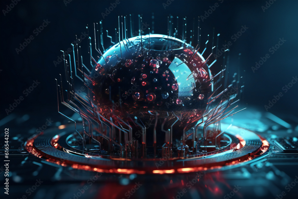 Poster abstract background with technology-inspired elements