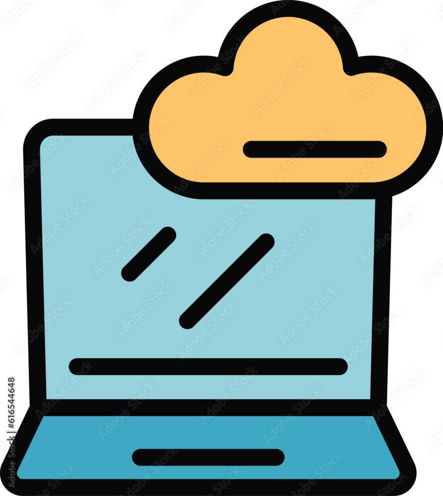 Poster data cloud search engine icon. outline data cloud search engine vector icon for web design isolated 