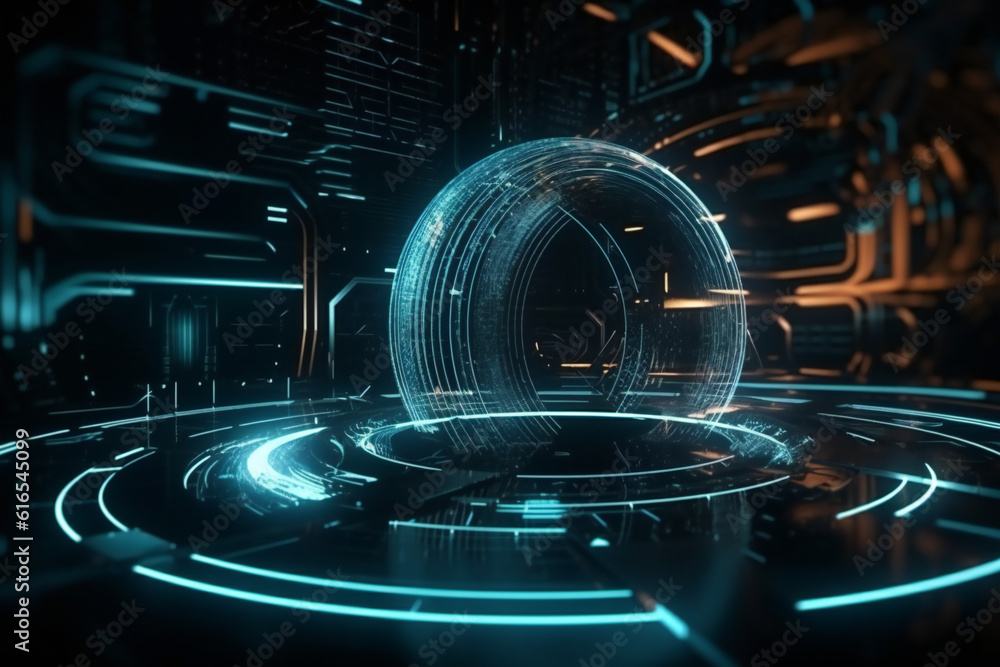 Poster abstract background with technology-inspired elements