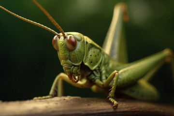 Fototapeta premium grasshopper on the ground generative ai