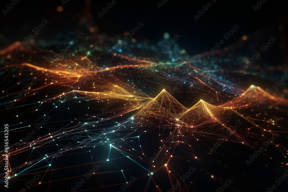 Poster abstract background with technological elements data