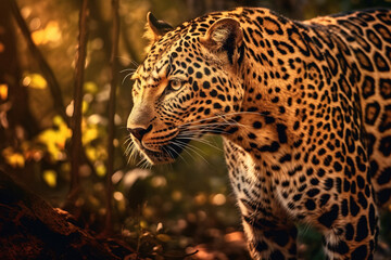 Plakat leopard resting on the tree animal generative ai
