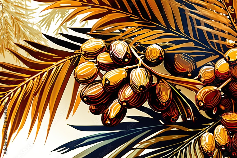Aufkleber cluster of ripe fruit hanging from a tree branch. generative ai