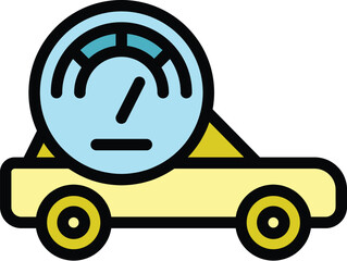 Taximeter app icon. Outline Taximeter app vector icon for web design isolated on white background color flat