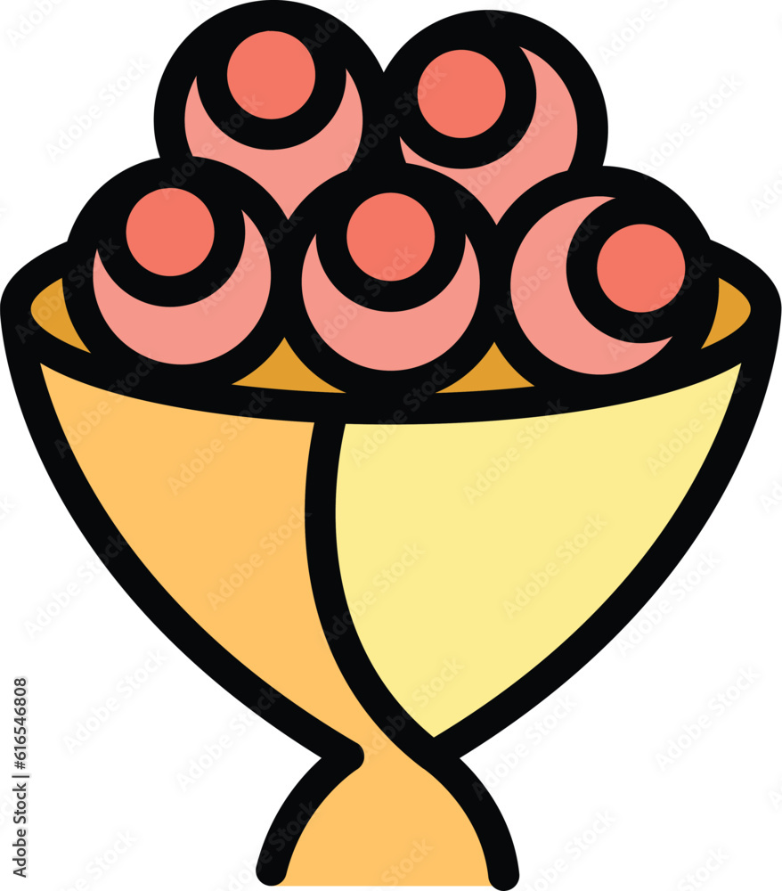 Poster flower bouquet linear icon. outline flower bouquet linear vector icon for web design isolated on whi
