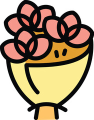 Bloom flower bouquet icon. Outline Bloom flower bouquet vector icon for web design isolated on white background color flat