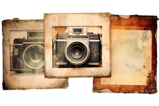 set of grungy vintage instant photo frames
