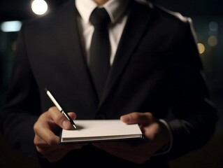 白紙を持っている男性｜Man holding blank paper ｜Generative AI
