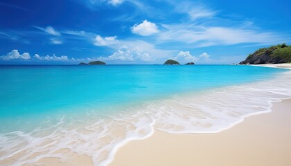 Fototapeta na wymiar Breathtaking sandy beach next to a clear ocean