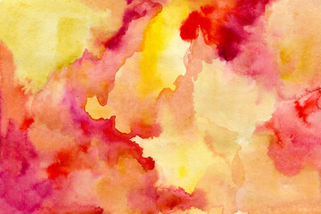 Pink-Yellow watercolor background texture