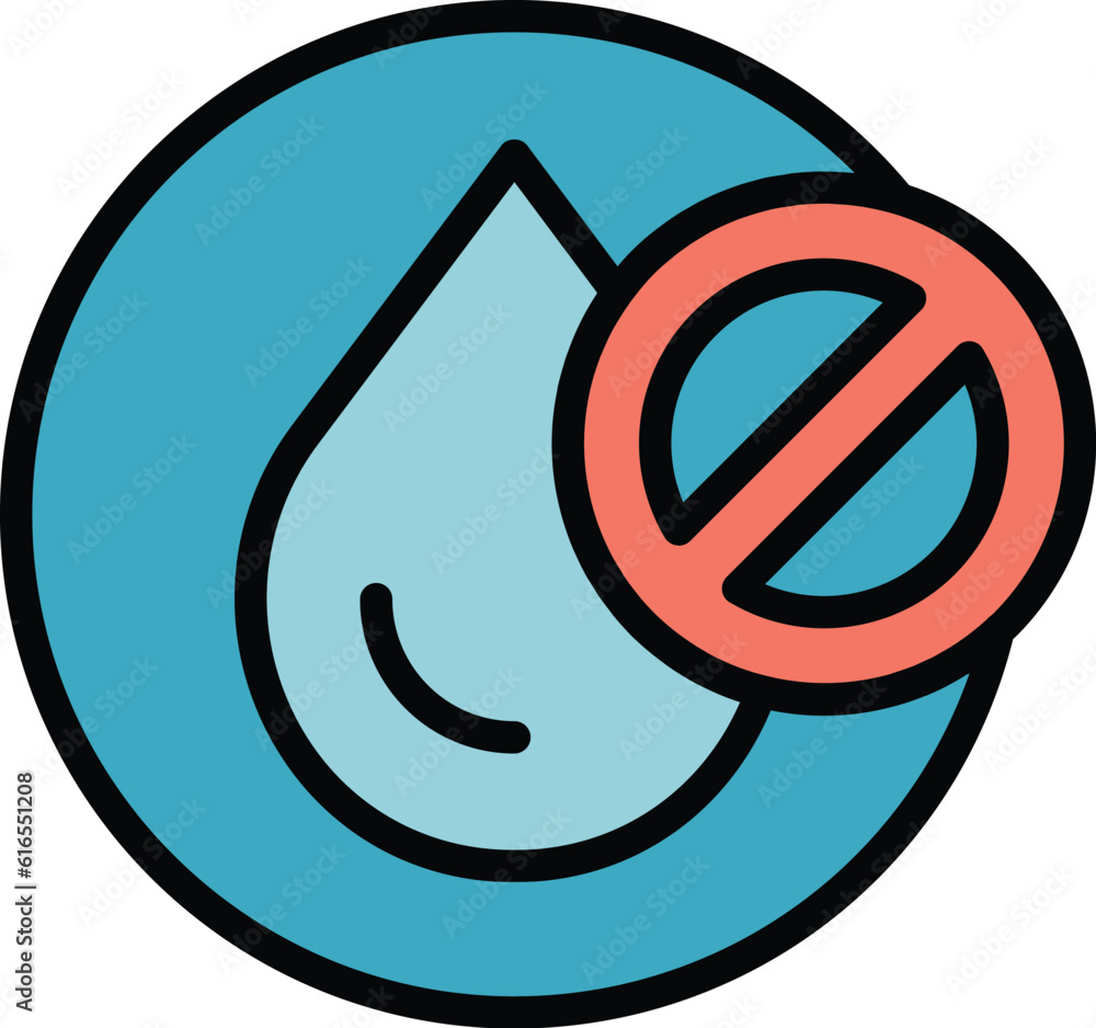 Aufkleber regulated products water drop icon. outline regulated products water drop vector icon for web design