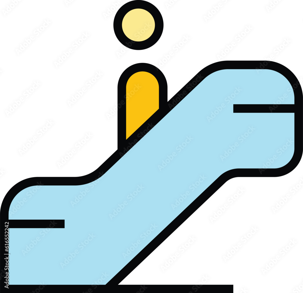 Poster subway escalator icon. outline subway escalator vector icon for web design isolated on white backgro