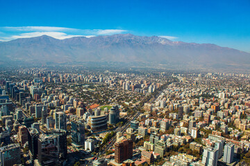 Obraz premium view of the city from the hill Santiago, Chile