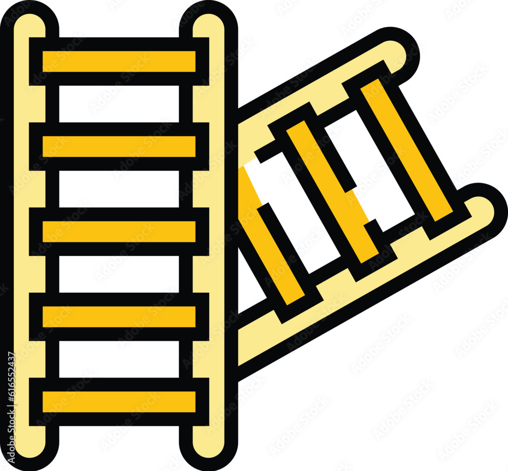 Poster subway ladder icon. outline subway ladder vector icon for web design isolated on white background co