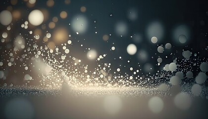 Glowing defocused particles fractal element in a futuristic