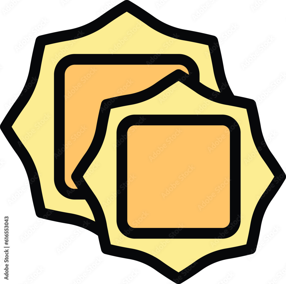 Poster ravioli icon. outline ravioli vector icon for web design isolated on white background color flat