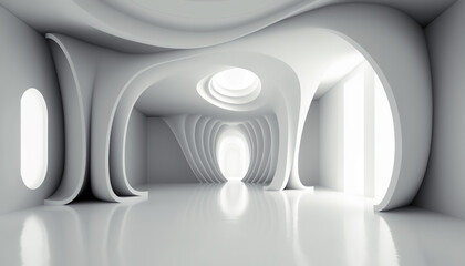 Abstract interior with unusual round forms