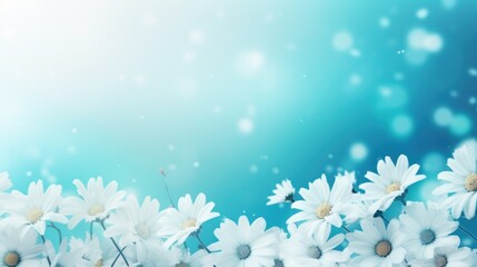 Fototapeta na wymiar Natural chamomile flowers background. Illustration AI Generative.