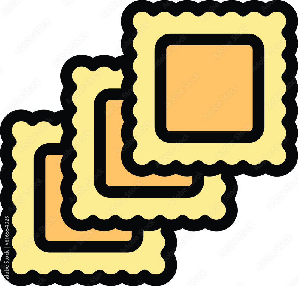 Poster ravioli wheat icon. outline ravioli wheat vector icon for web design isolated on white background co