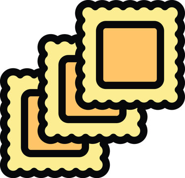 recommend clip art: Ravioli wheat icon. Outline Ravioli wheat vector icon for web design isolated on white background color flat