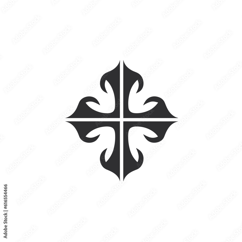 Wall mural cross isolated on a white background